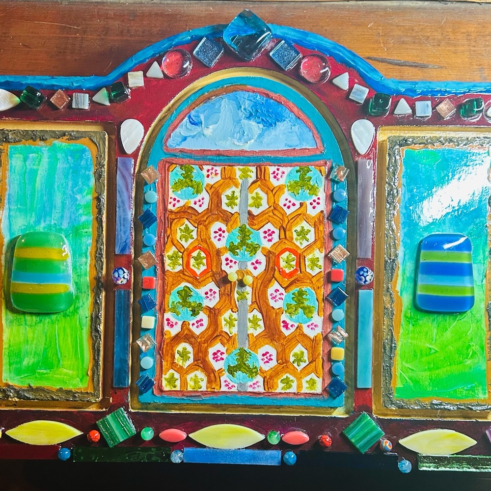 Palladium Triptych wooden canvas with oil paints